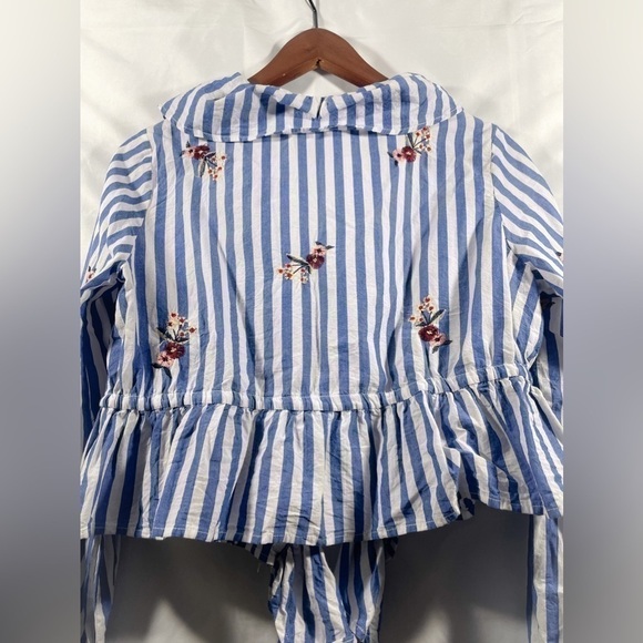 Tularosa Emily Top Womens Striped Plunge Neckline Revolve Blouse Size Small - Picture 12 of 12